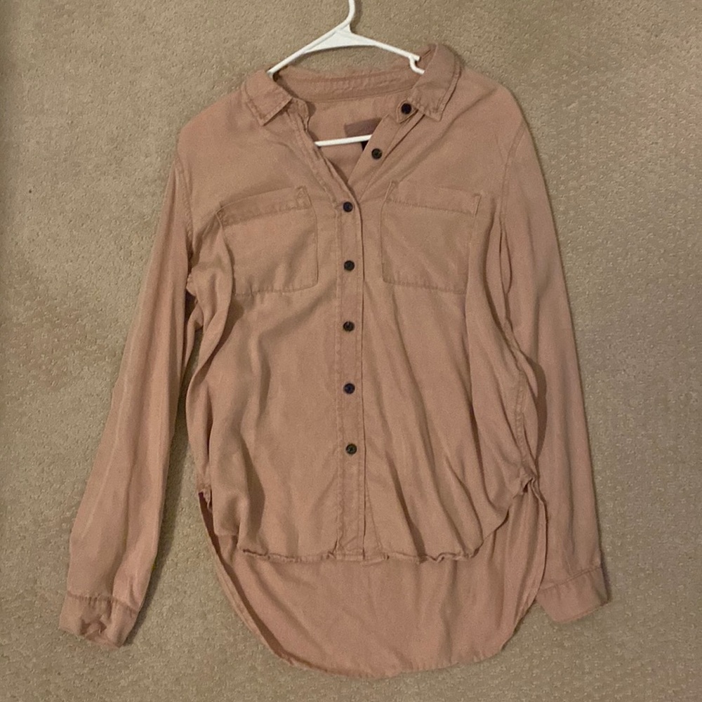 Button up pink blouse